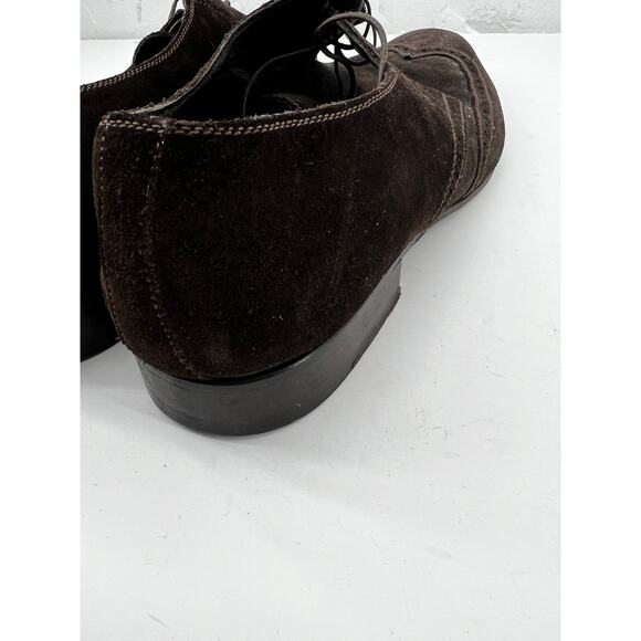 A.testoni Basic Oxford Suede Leather Brown Shoes Men\'s Size 10.5 main image 6
